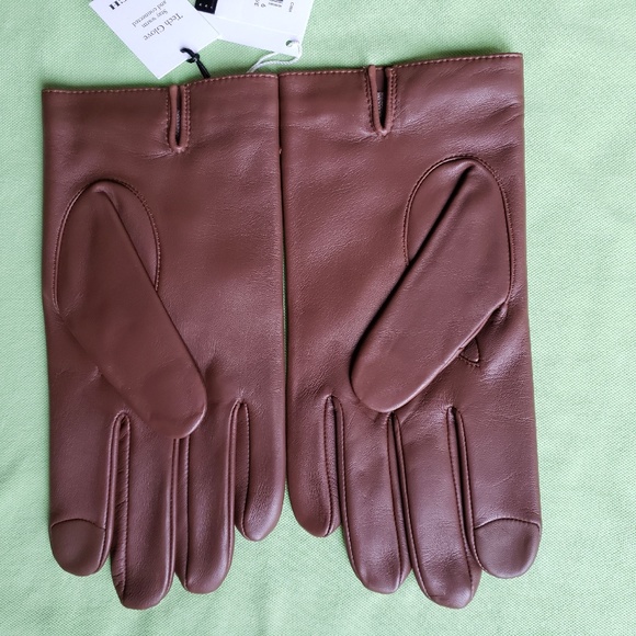 COACH MEN'S LEATHER GLOVES:NWT DARK SADDLE XL 54182 - Picture 5 of 10